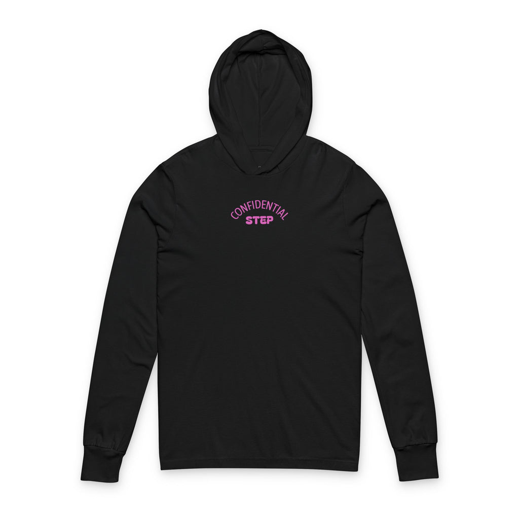 Unisex Hooded Long Sleeve Tee - Positive Vibes, Casual Wear, Gift for Friends, Step by Step Design, Relaxed Fit