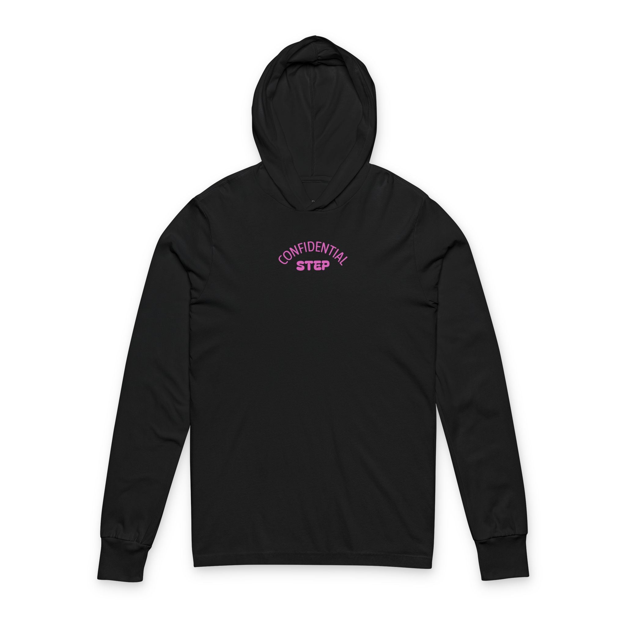 Unisex Hooded Long Sleeve Tee - Positive Vibes, Casual Wear, Gift for Friends, Step by Step Design, Relaxed Fit
