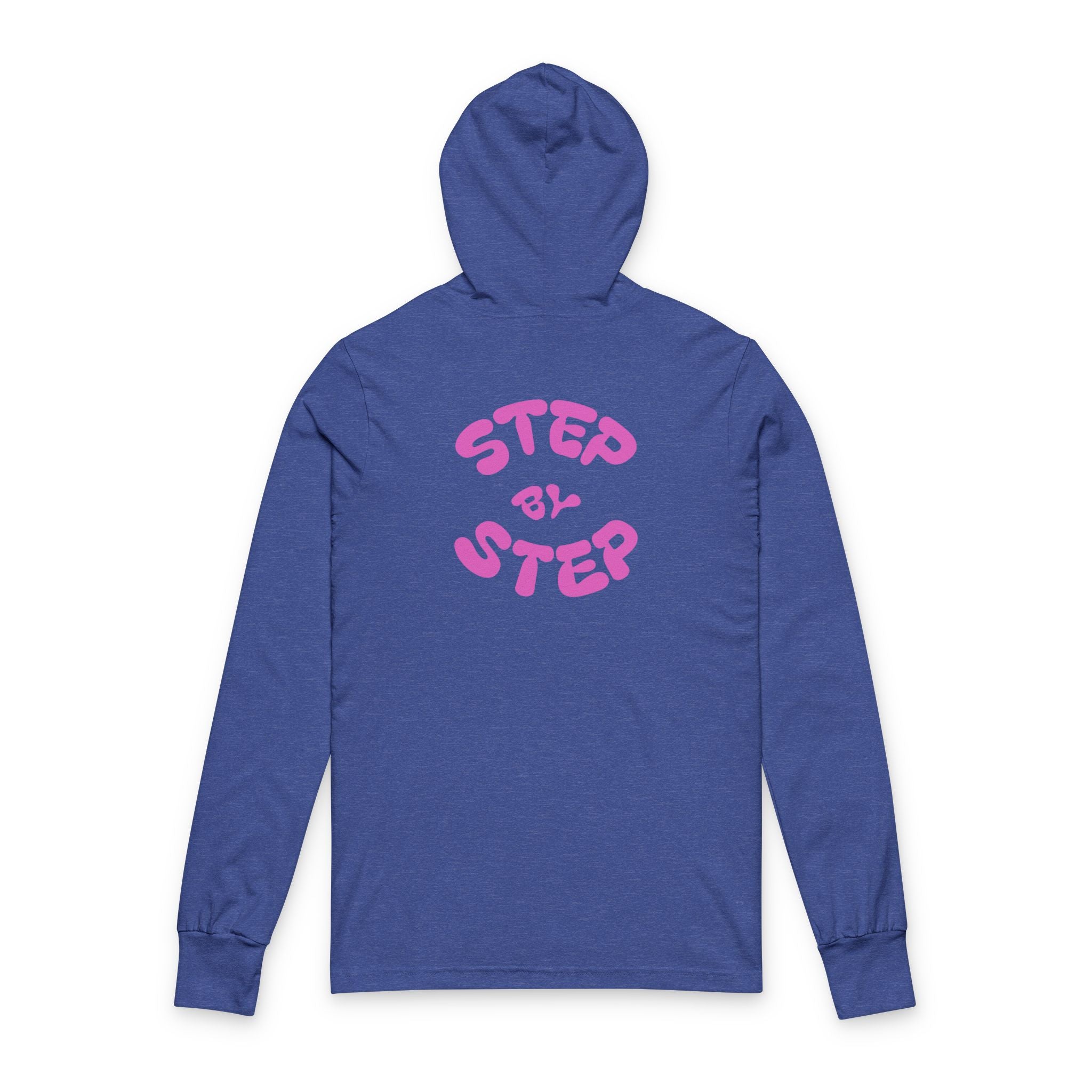 Unisex Hooded Long Sleeve Tee - Positive Vibes, Casual Wear, Gift for Friends, Step by Step Design, Relaxed Fit